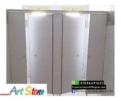 نقوم بتنفيذ #قواطيع الحمامات من #الكومباكتHPL باشكالها المتعددة والوانها المتميزة. - 3