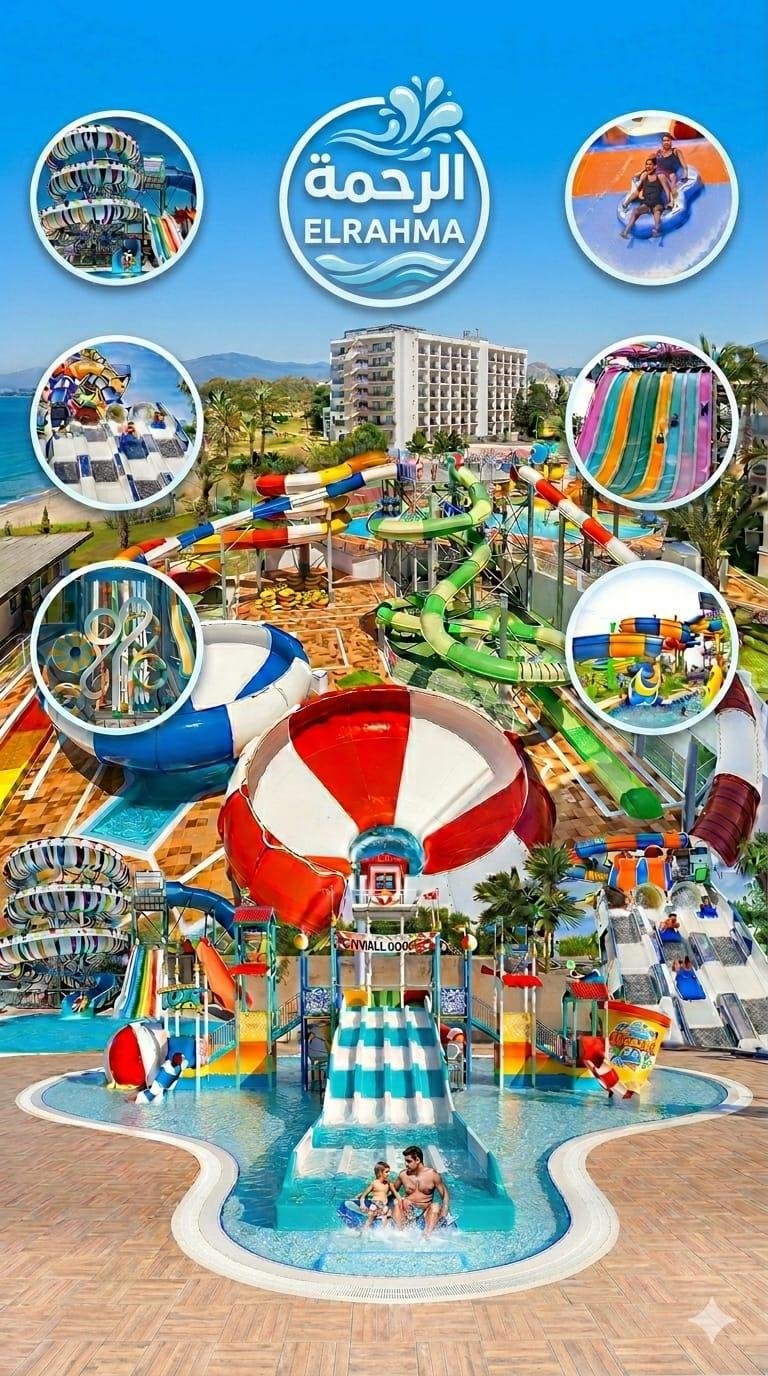 الرحمة للفيبرجلاس: خبرة 15 عام في تصنيع الأكوابارك المائية - سنديون